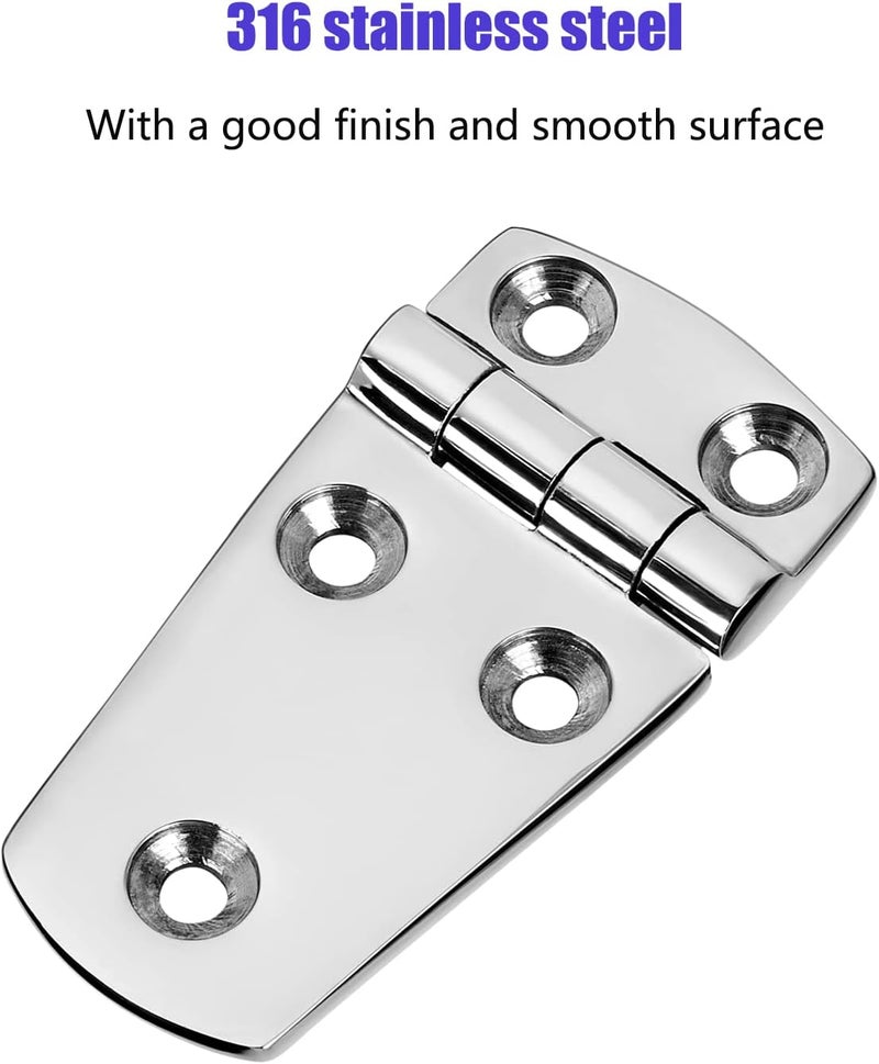 ODYSUNRAL Marine Boat Hatch Hinges Stainless Steel, 3 inch x 1.5 inch(76 x 38mm) 5 Holes, No Noise, Heavy Duty 316 Stainless Steel with Screws (2 PCS) - Image 3